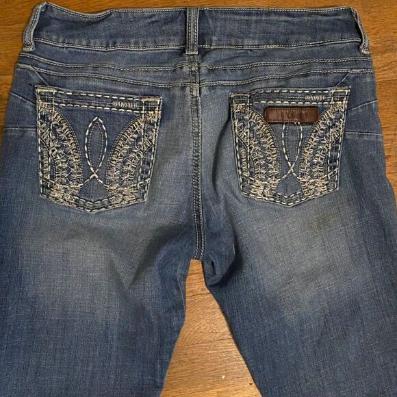 Wrangler Boho Mid Rise Bootcut Western Denim Jeans Size 7/8 32 - Picture 6 of 9